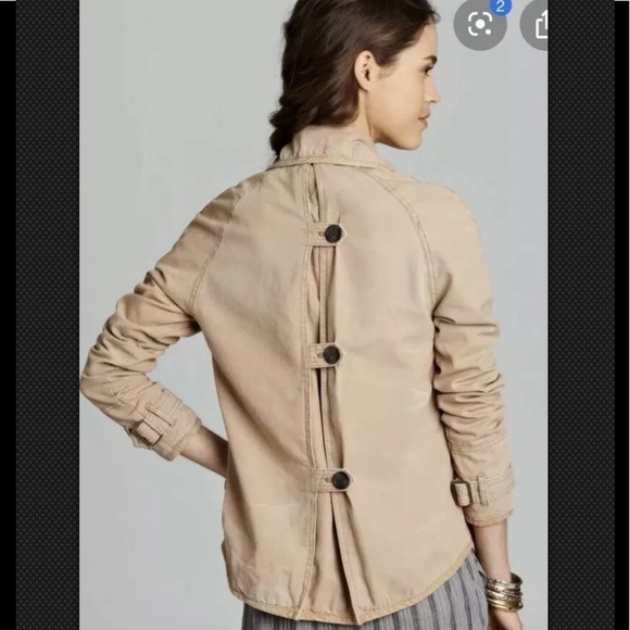 FREE PEOPLE Jacket Canvas Tipped Car Coat Brown - Picture 2 of 8